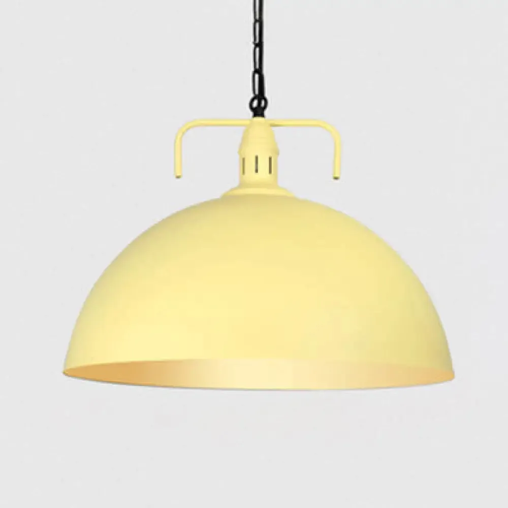 Stylish 1-Light Dark Blue Pendant Light for Living Room - 8"/10" Domed Ceiling Fixture