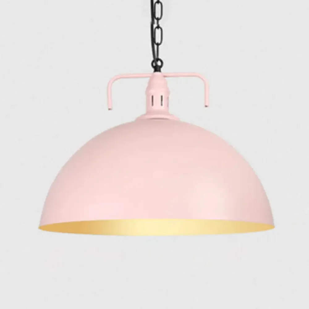 Stylish 1-Light Dark Blue Pendant Light for Living Room - 8"/10" Domed Ceiling Fixture