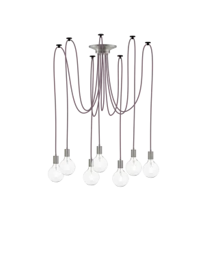 Swag Chandelier: Mauve and Nickel