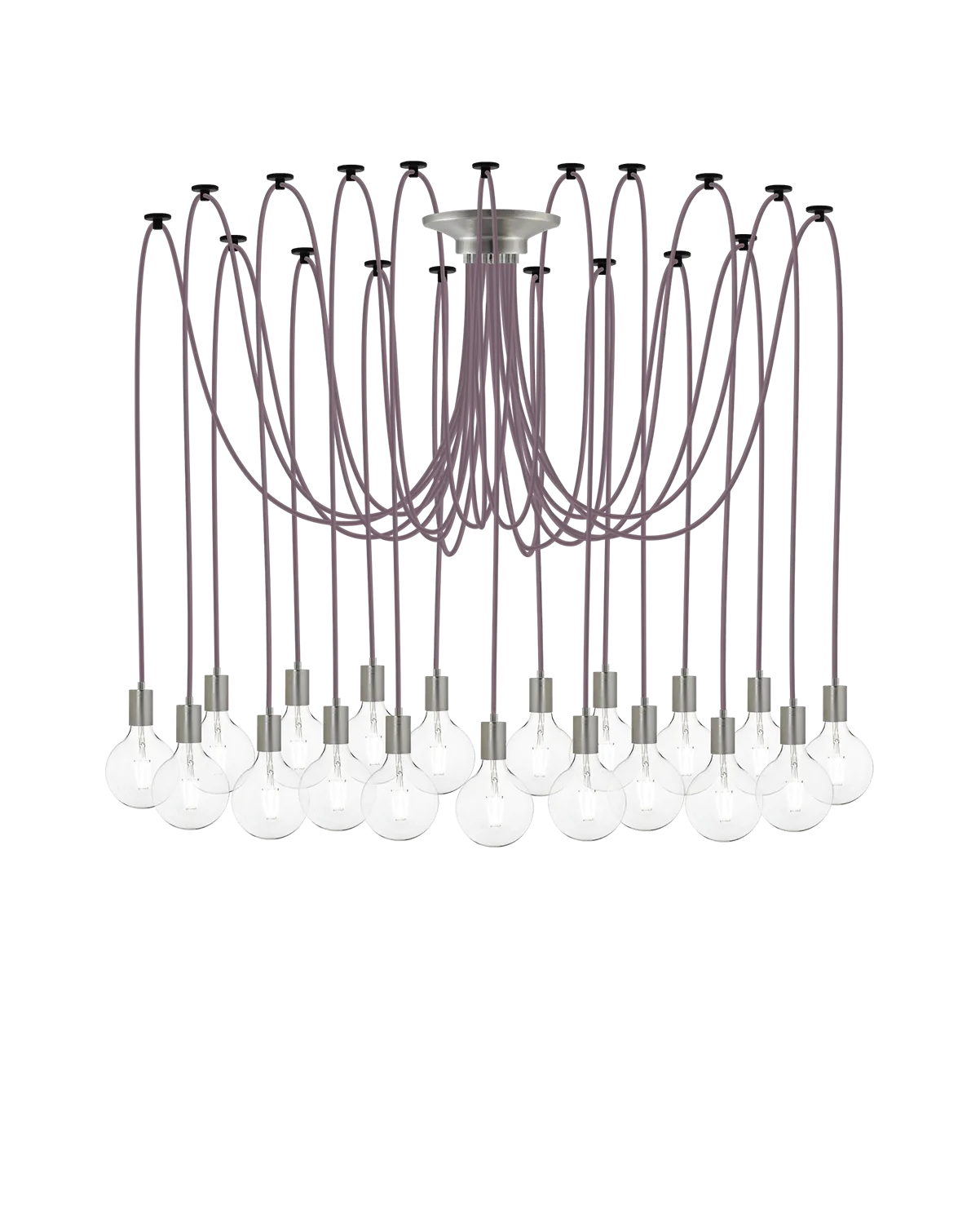 Swag Chandelier: Mauve and Nickel