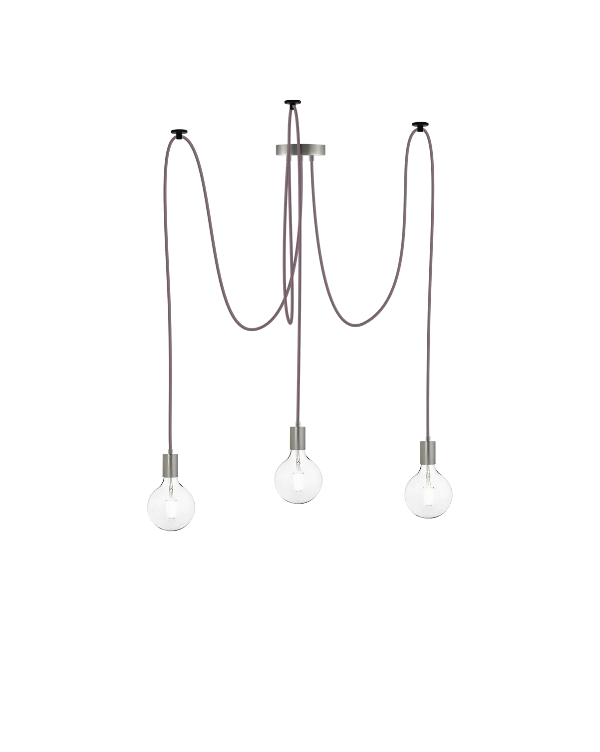Swag Chandelier: Mauve and Nickel
