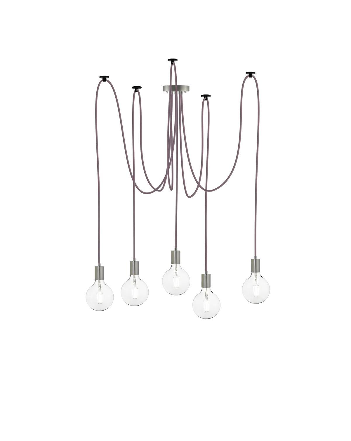 Swag Chandelier: Mauve and Nickel