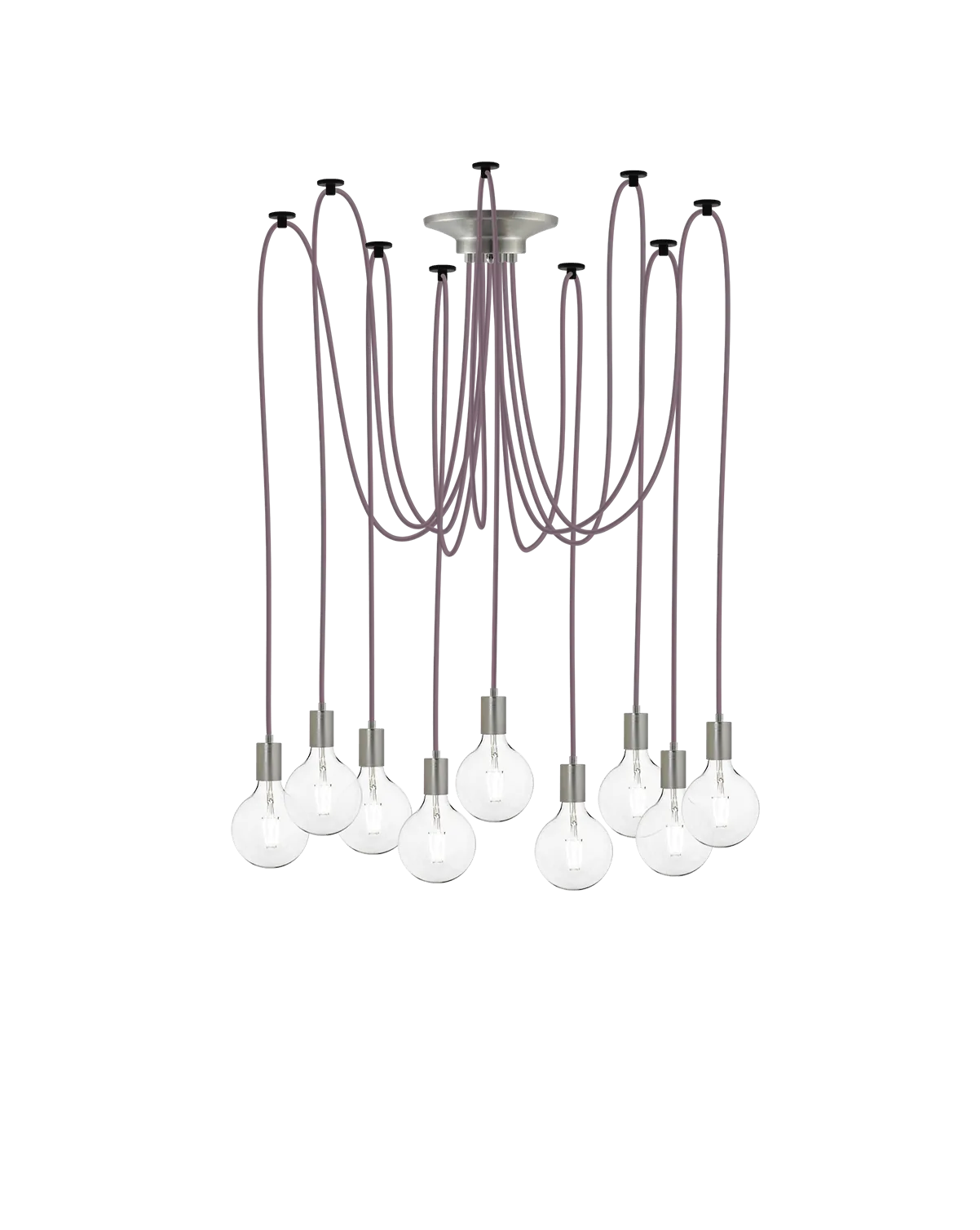 Swag Chandelier: Mauve and Nickel