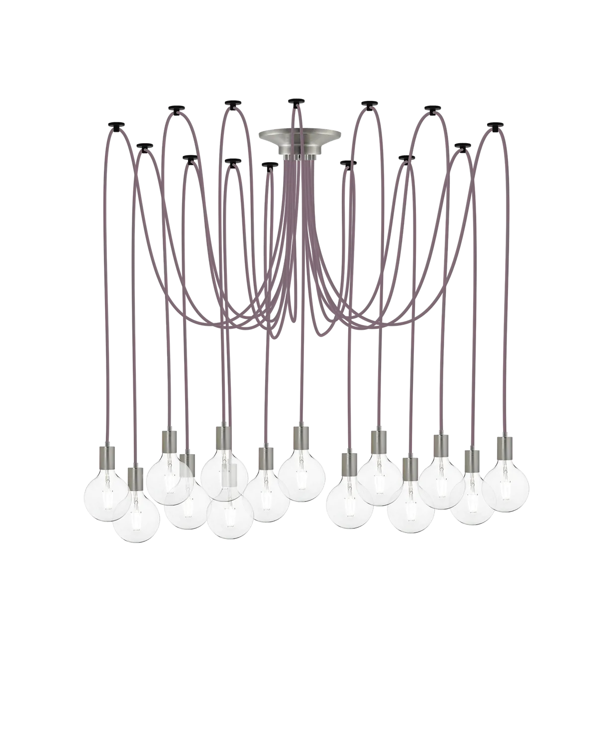 Swag Chandelier: Mauve and Nickel