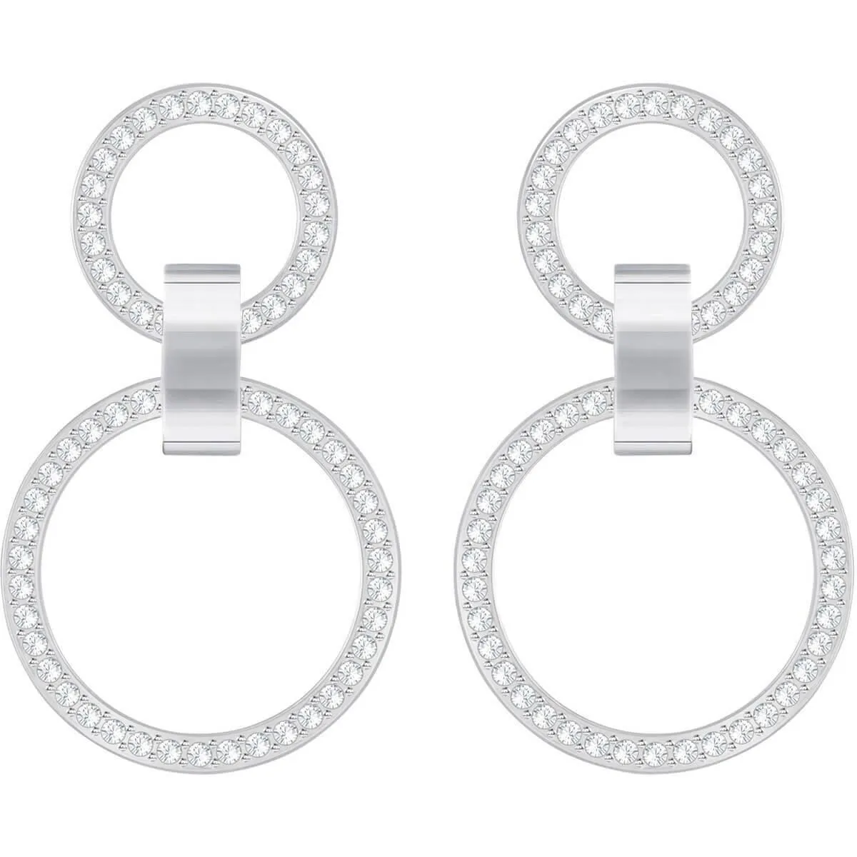 Swarovski Women's Pierced Earrings - Hollow, Silver Tone | 5349353