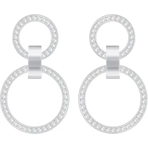 Swarovski Women's Pierced Earrings - Hollow, Silver Tone | 5349353