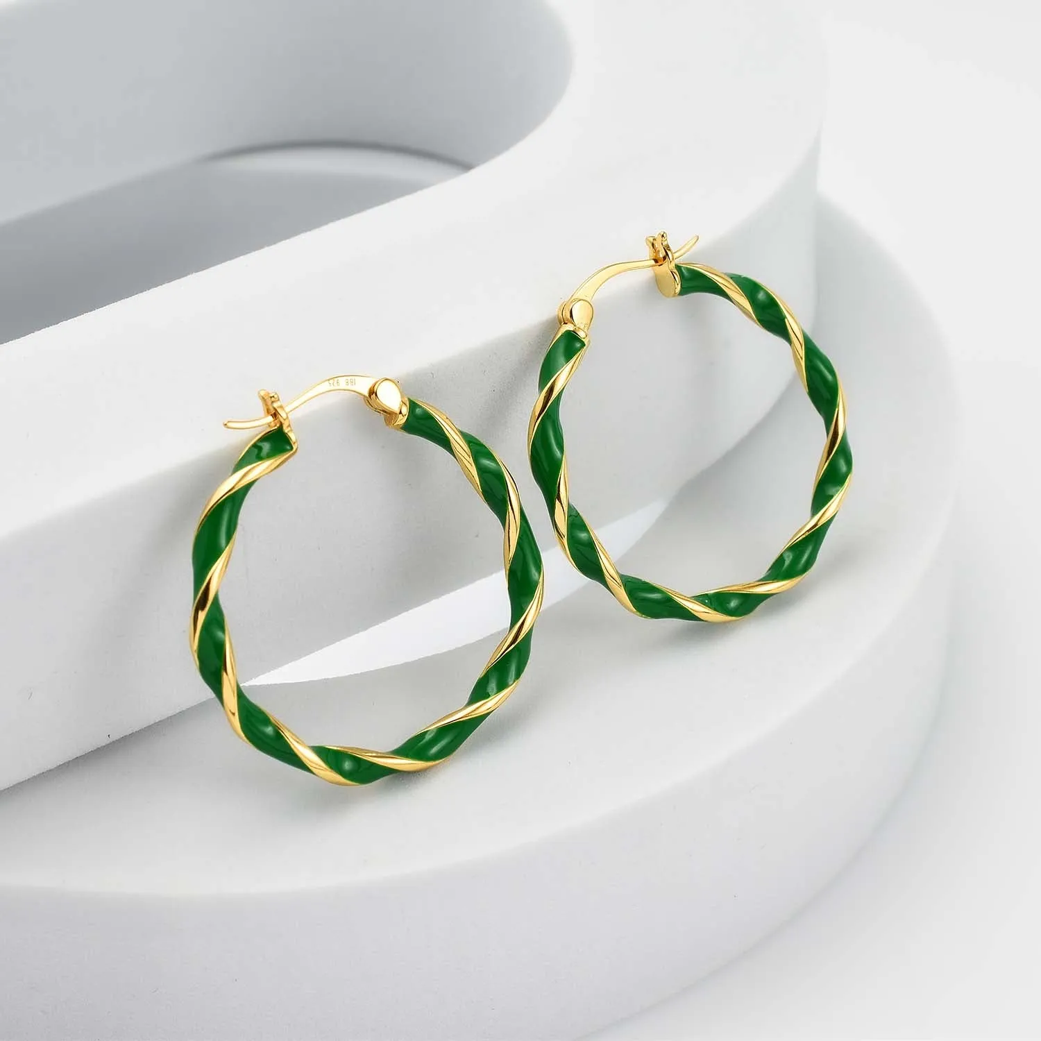 Taffy Enamel Large Hoops