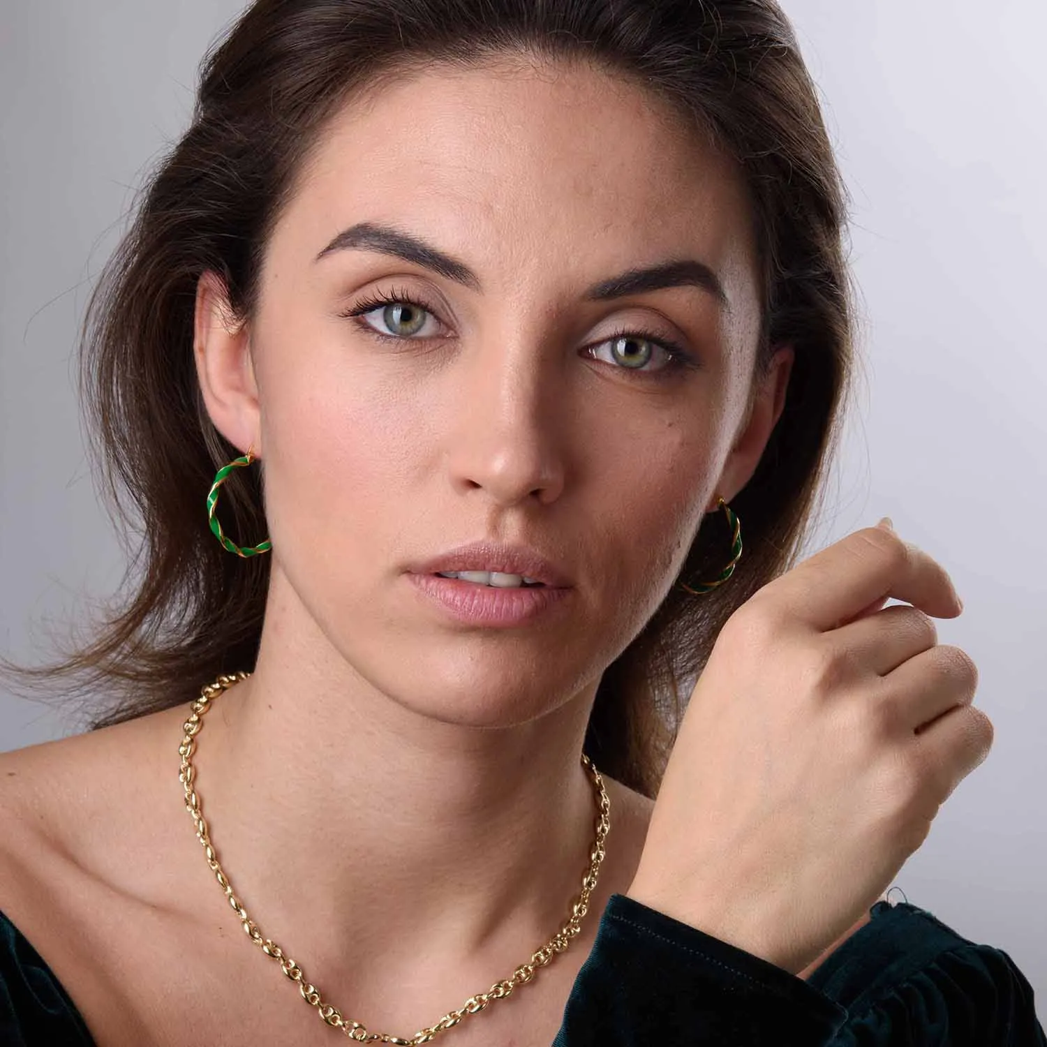 Taffy Enamel Large Hoops