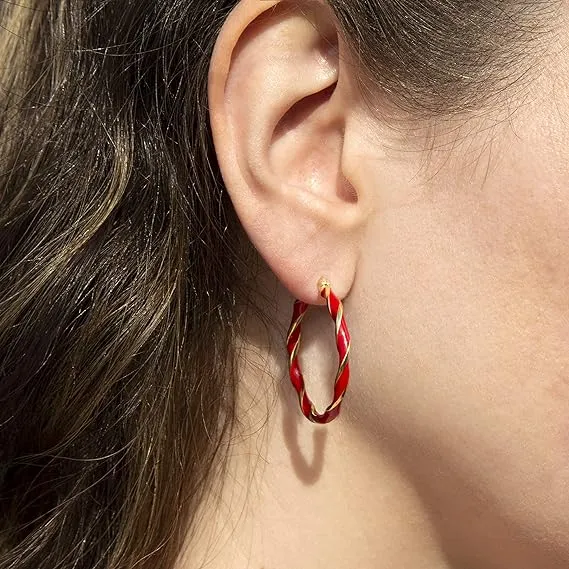 Taffy Enamel Large Hoops