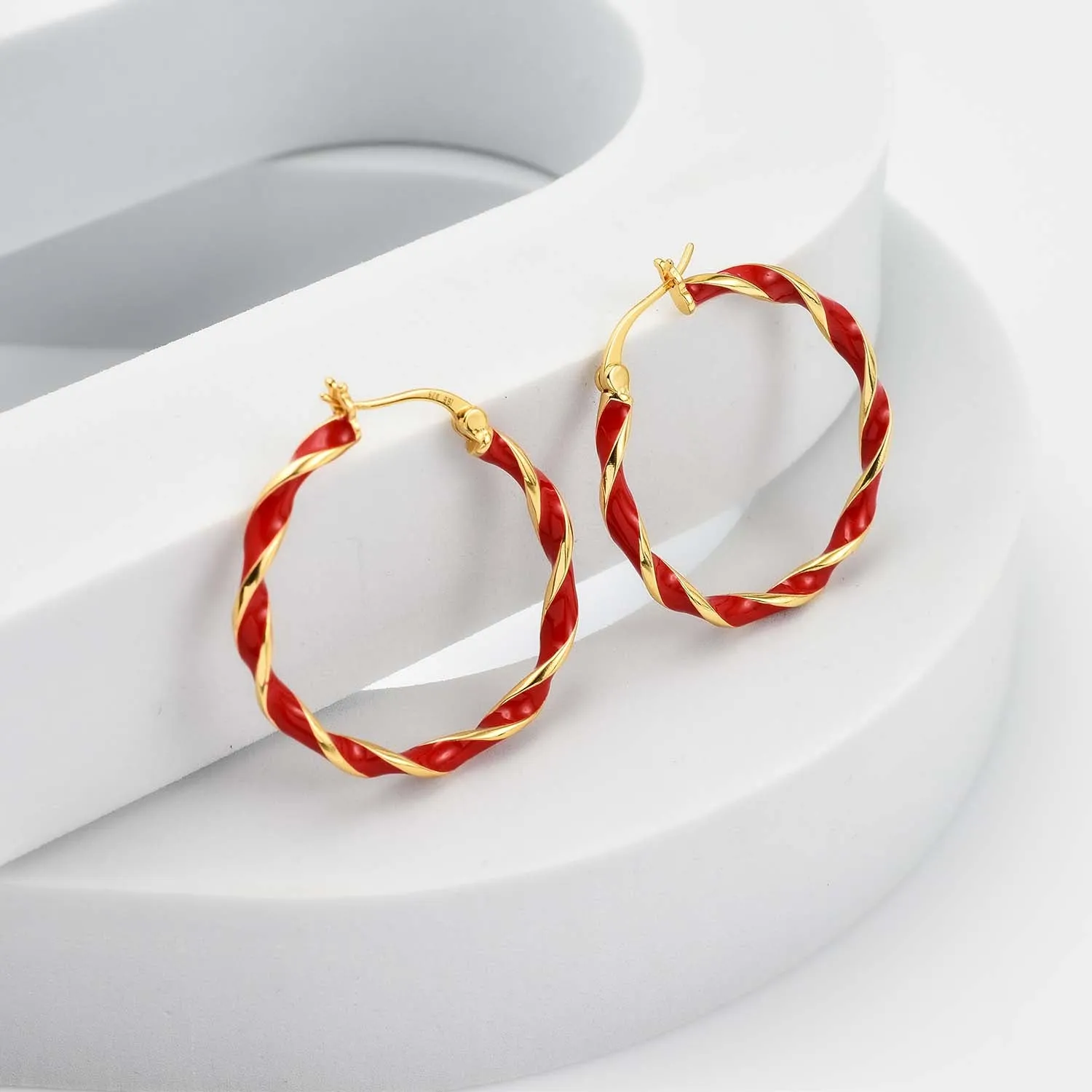 Taffy Enamel Large Hoops