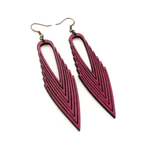 Terrabyte 04 // Leather Earrings - Fuchsia