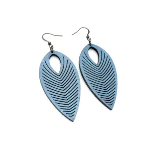 Terrabyte 07_1 // Leather Earrings - Blue Pearl