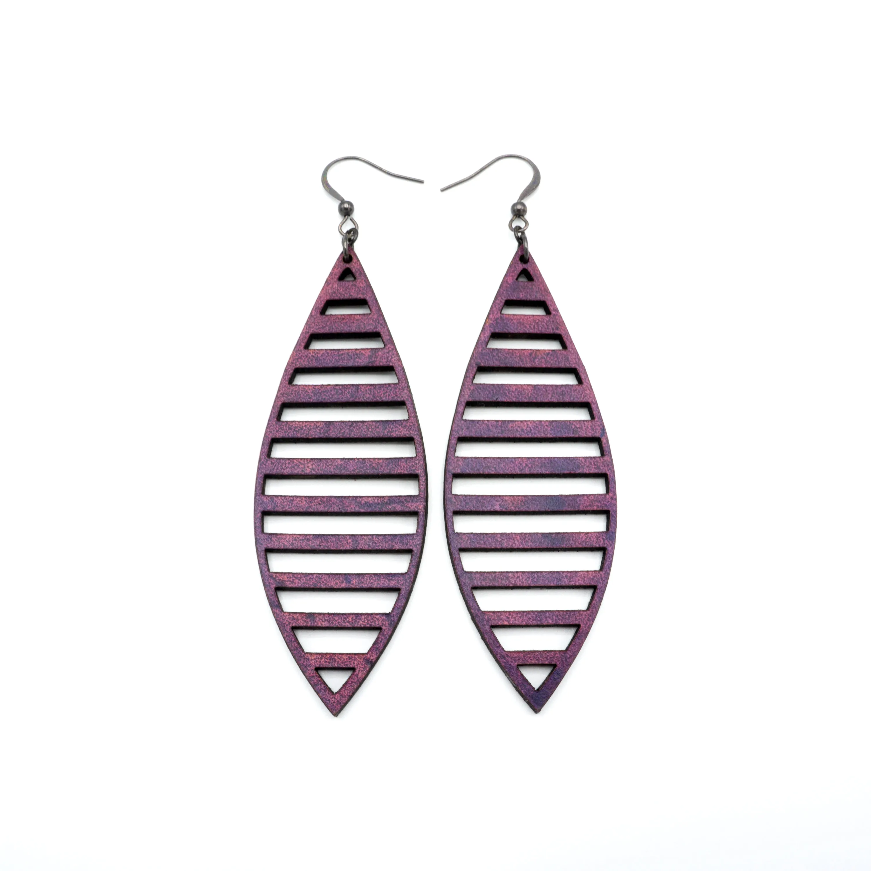 Terrabyte 11_1 // Leather Earrings - Purple