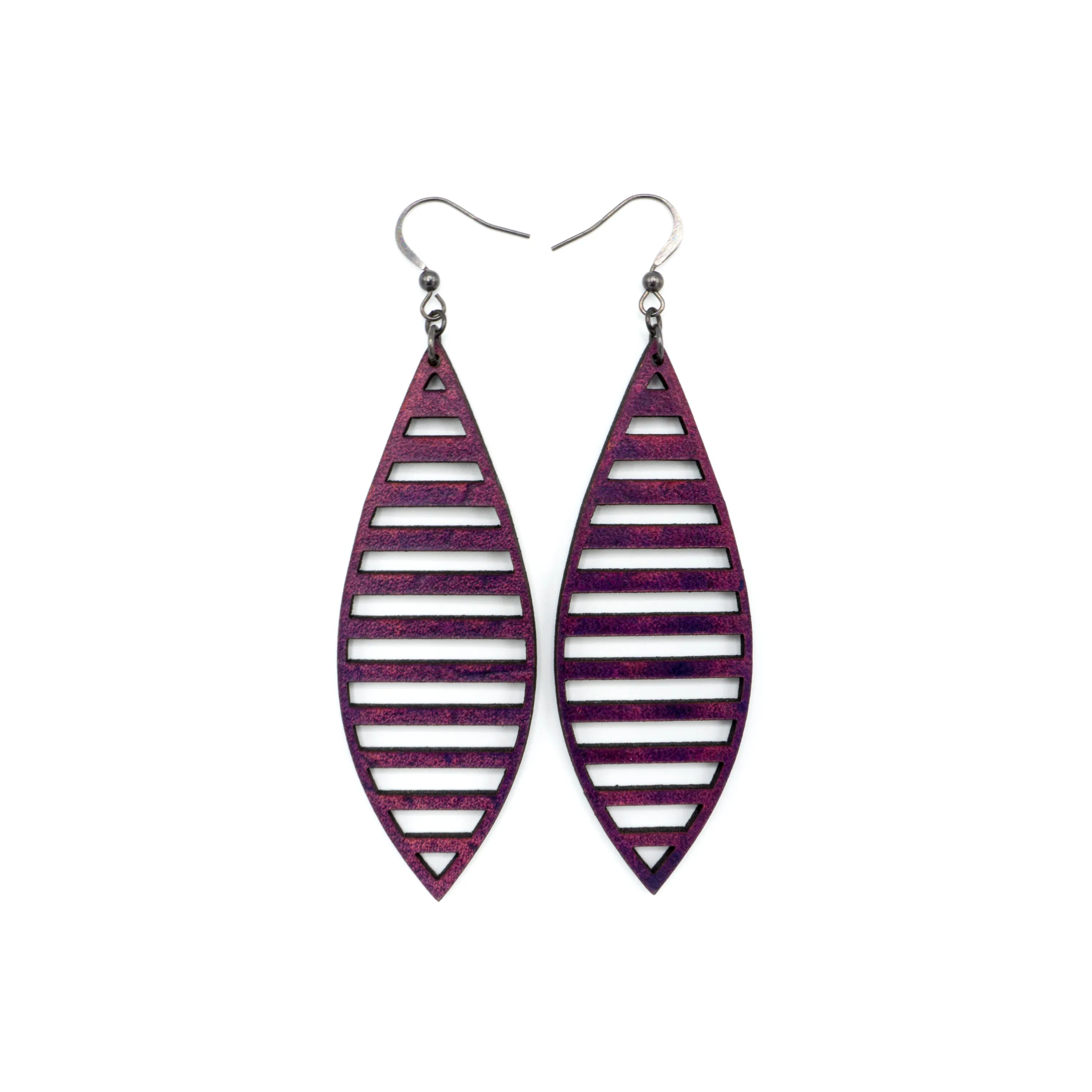Terrabyte 11_1 // Leather Earrings - Purple