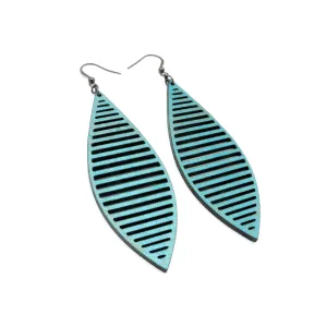 Terrabyte 11_2 // Leather Earrings - Turquoise Pearl