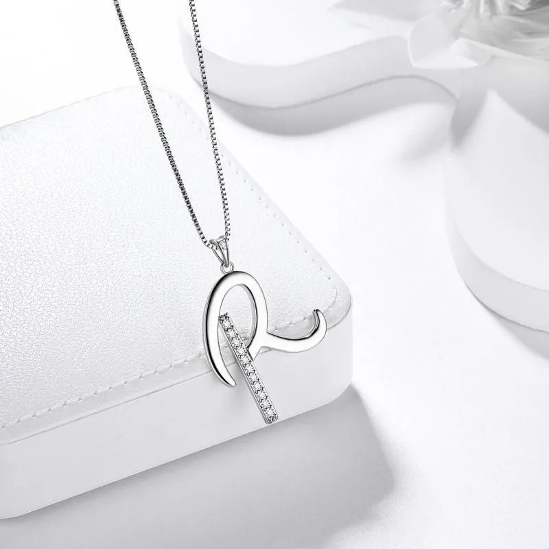 Tokyo Mart Letter Initial R Necklaces Pendant Women Girls Name Jewelry Gift 925 Sterling Silver