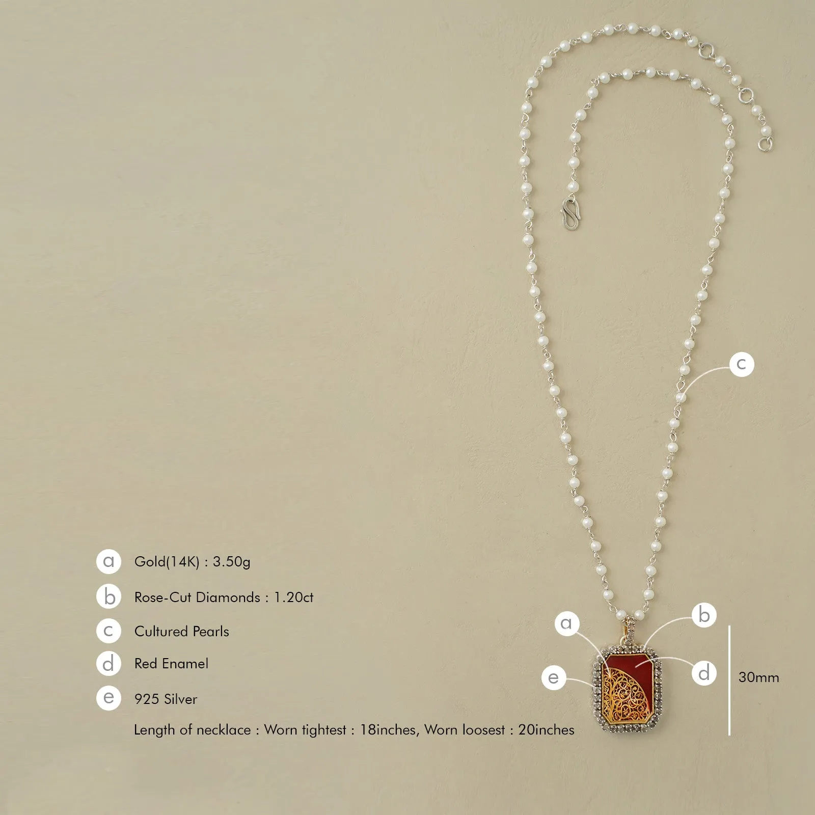Tree of Life Pendant in Crimson Red