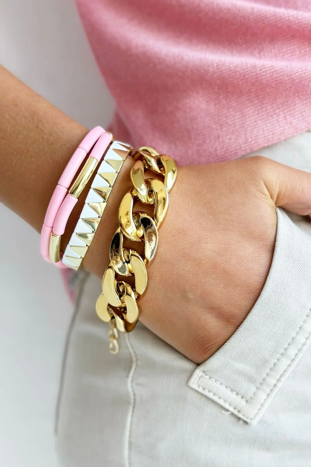 Tube Bracelet Solid | Pale Pink