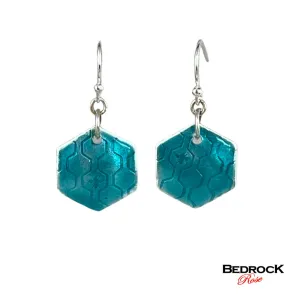 Turquoise Green Hexagon Earrings