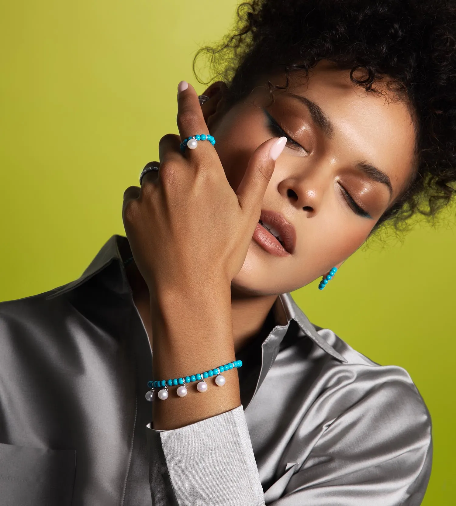 Turquoise perlée bracelet