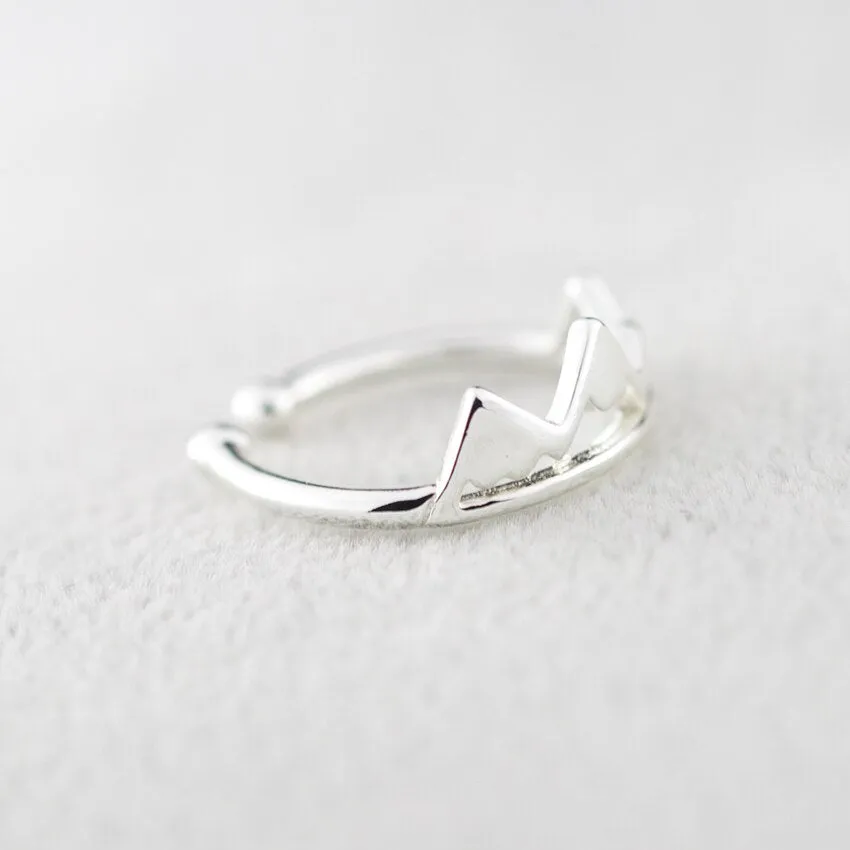 Unique Adjustable Wave Snow Mountain Open Cuff