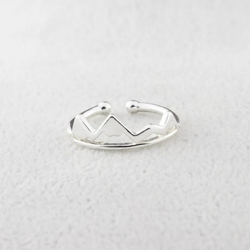 Unique Adjustable Wave Snow Mountain Open Cuff