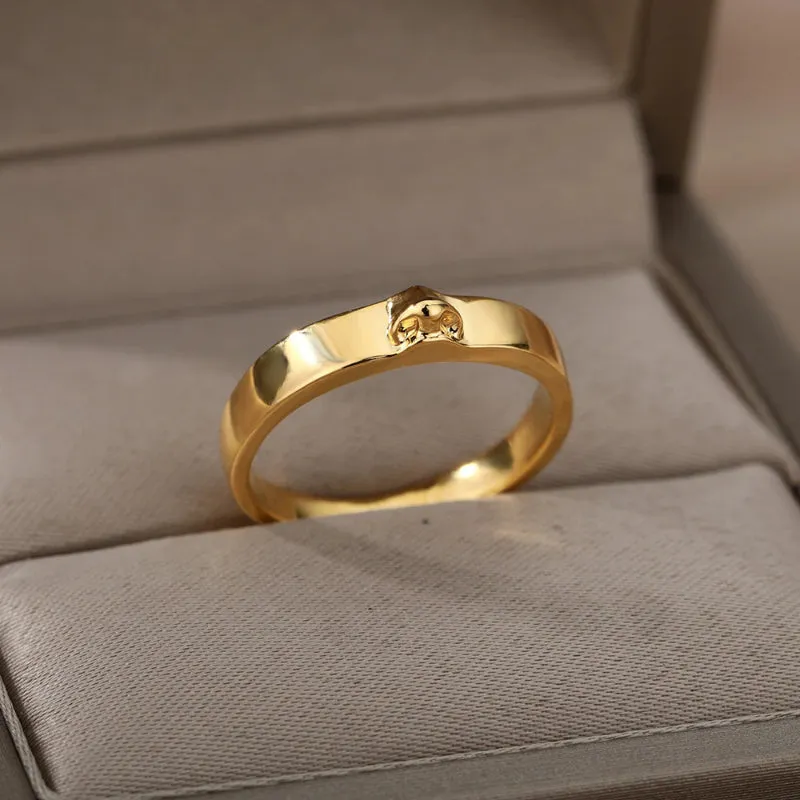 Unique Fashion 3Pcs Human Face Stackable Rings Set