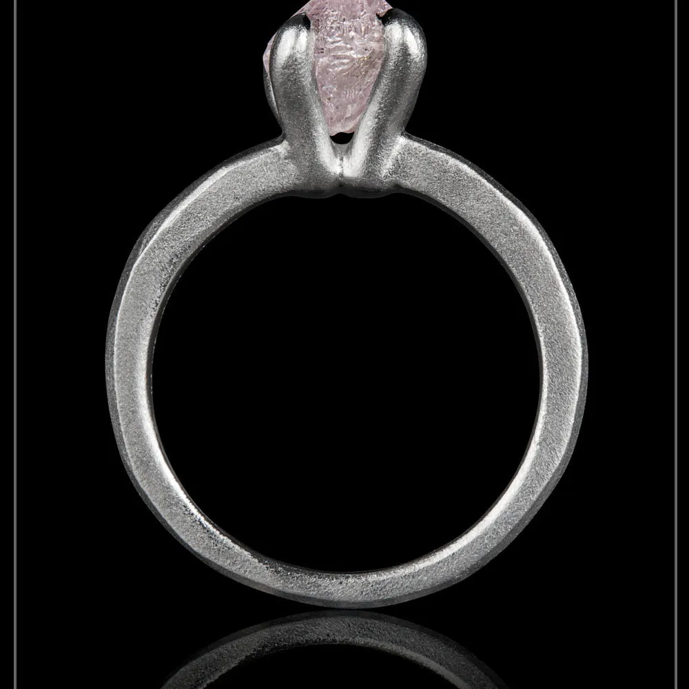 Unique Pink Raw Diamond Platinum Ring – 1.79 ct.