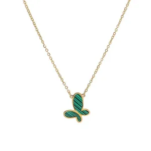 Valentine's Day Elegant Green Butterfly Necklace Gift for Her