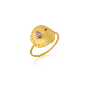Vama | Salma Ring | Metal-Sterling Silver | Stone-Amethyst | Finish-Matt