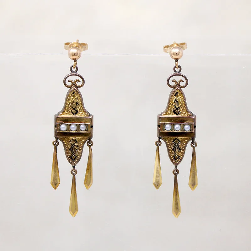 Victorian Gold Filled Earring & Pendant Set