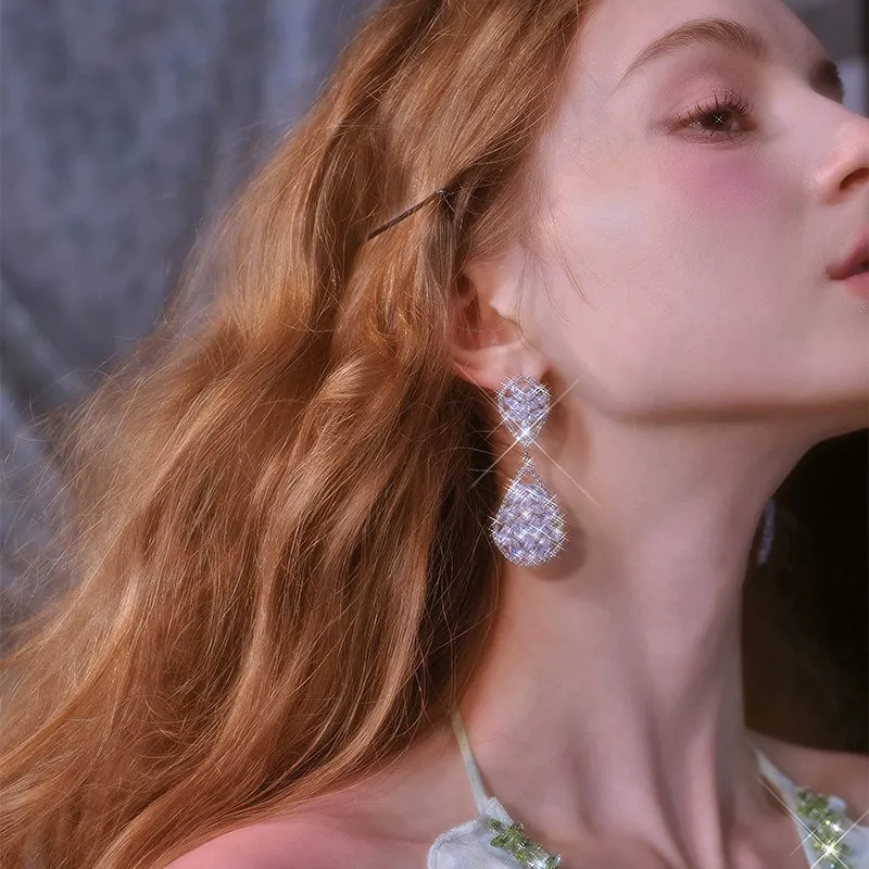 Wardrobes by Chen Luxury Flower Full Diamond Zircon Earrings-Vivian