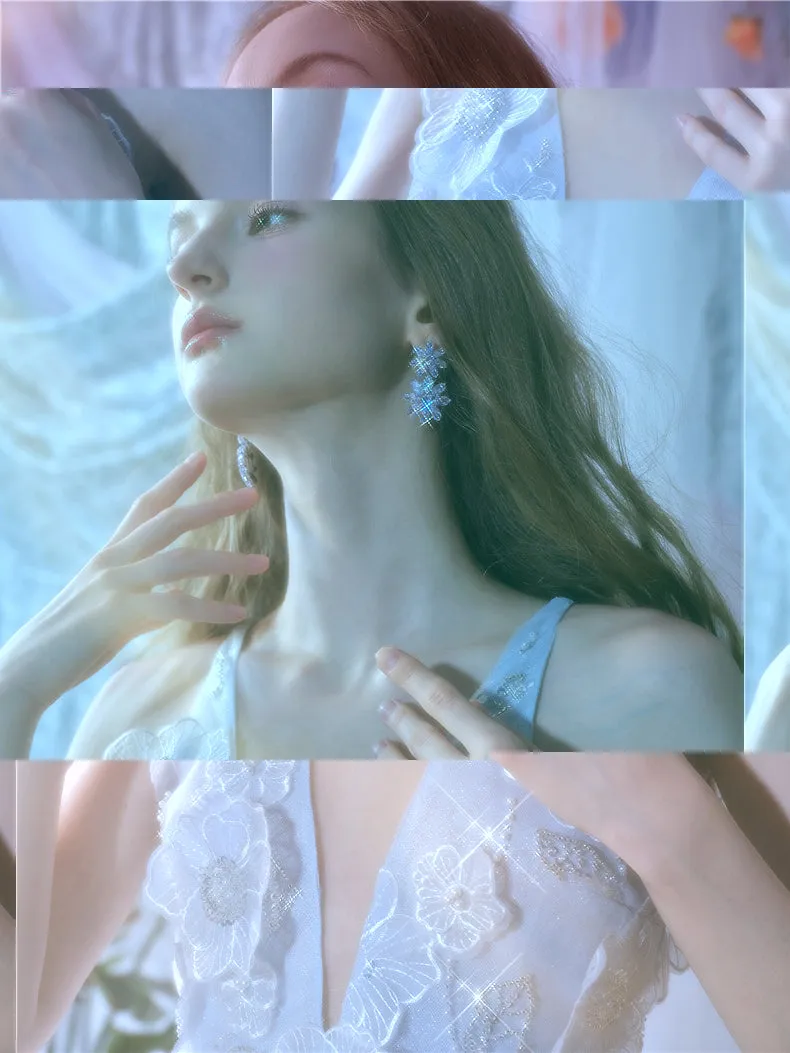 Wardrobes by Chen Luxury Flower Full Diamond Zircon Earrings-Vivian