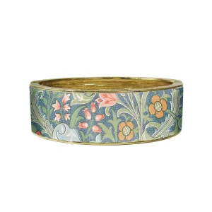 William Morris Lily Fine Art Hinged Cuff Gold Bangle Bracelet