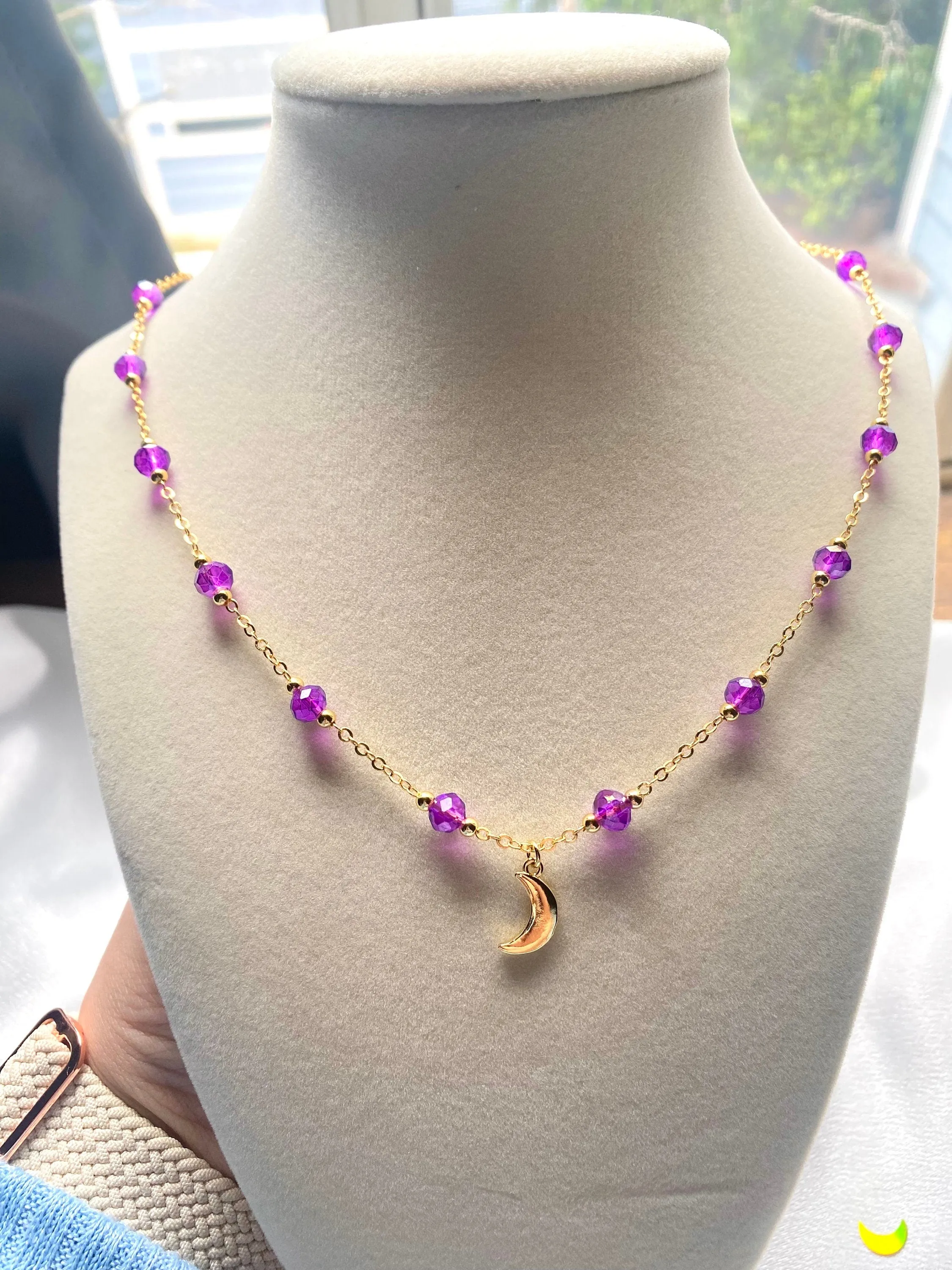 Witchy Crescent Moon Pendant Necklace