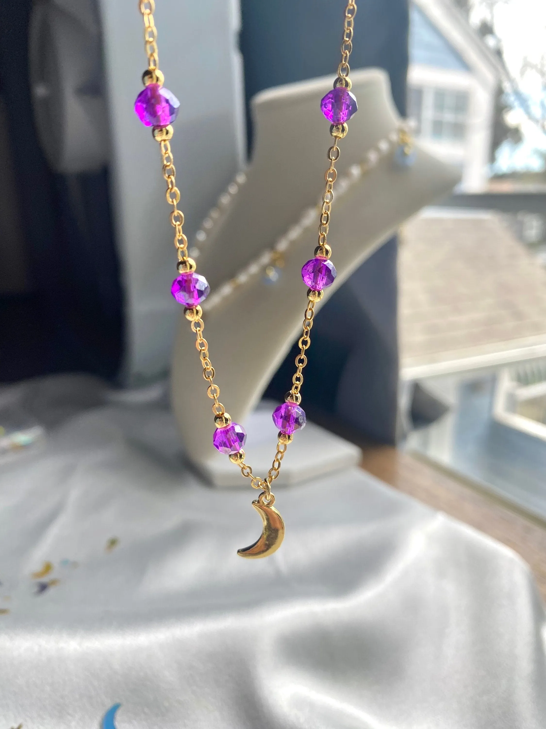 Witchy Crescent Moon Pendant Necklace