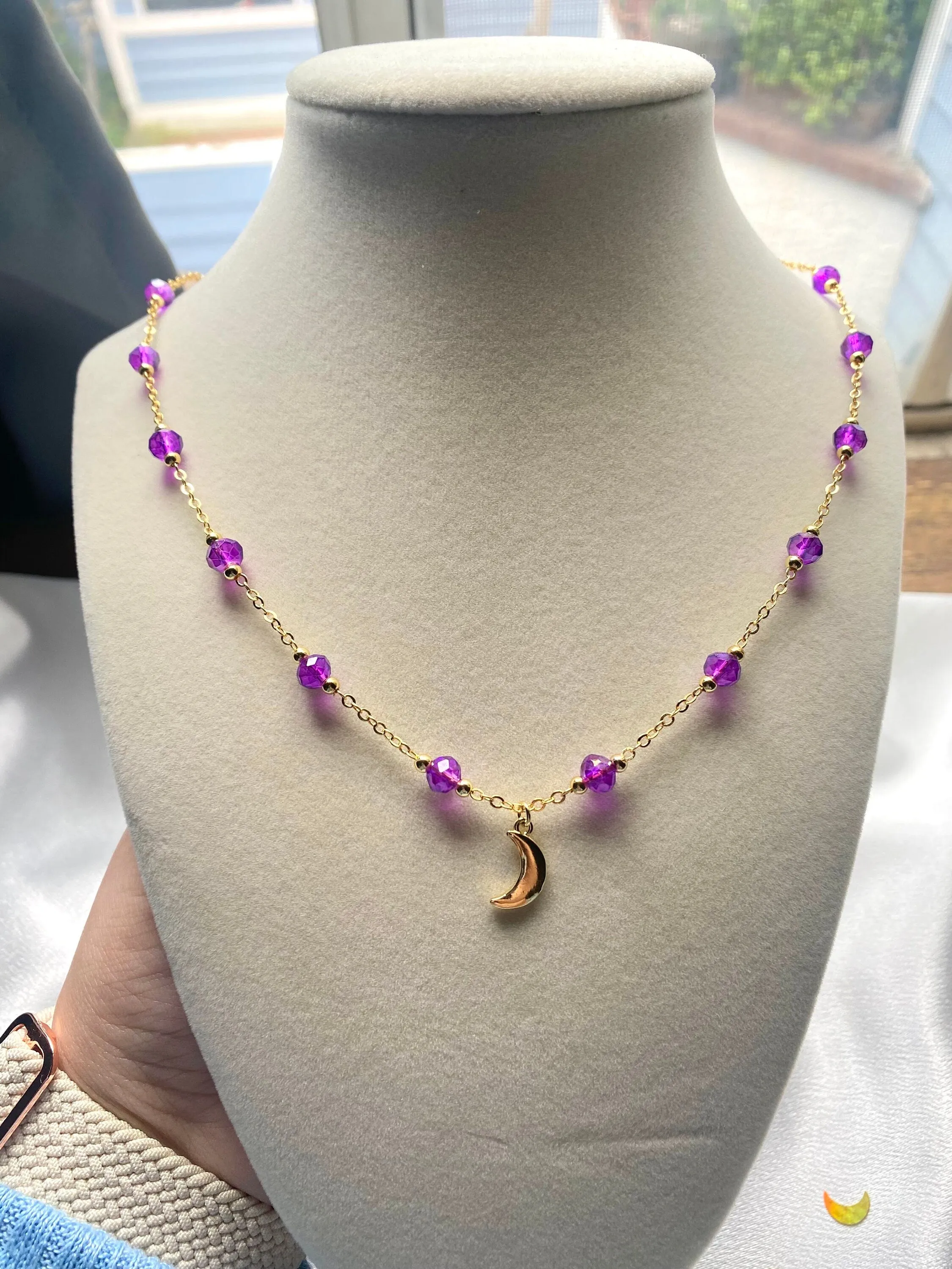 Witchy Crescent Moon Pendant Necklace