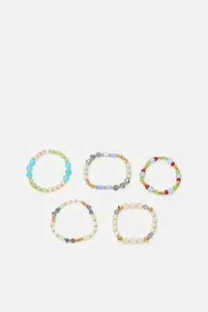 Women Assorted Embellished Bracelet Set (5 Piece)