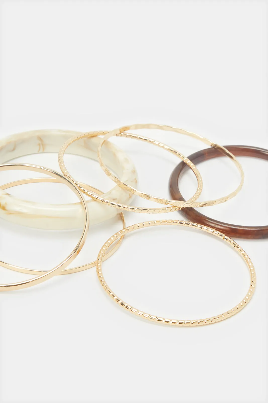 Women Gold Embellished Bracelet Set (7 Piece)