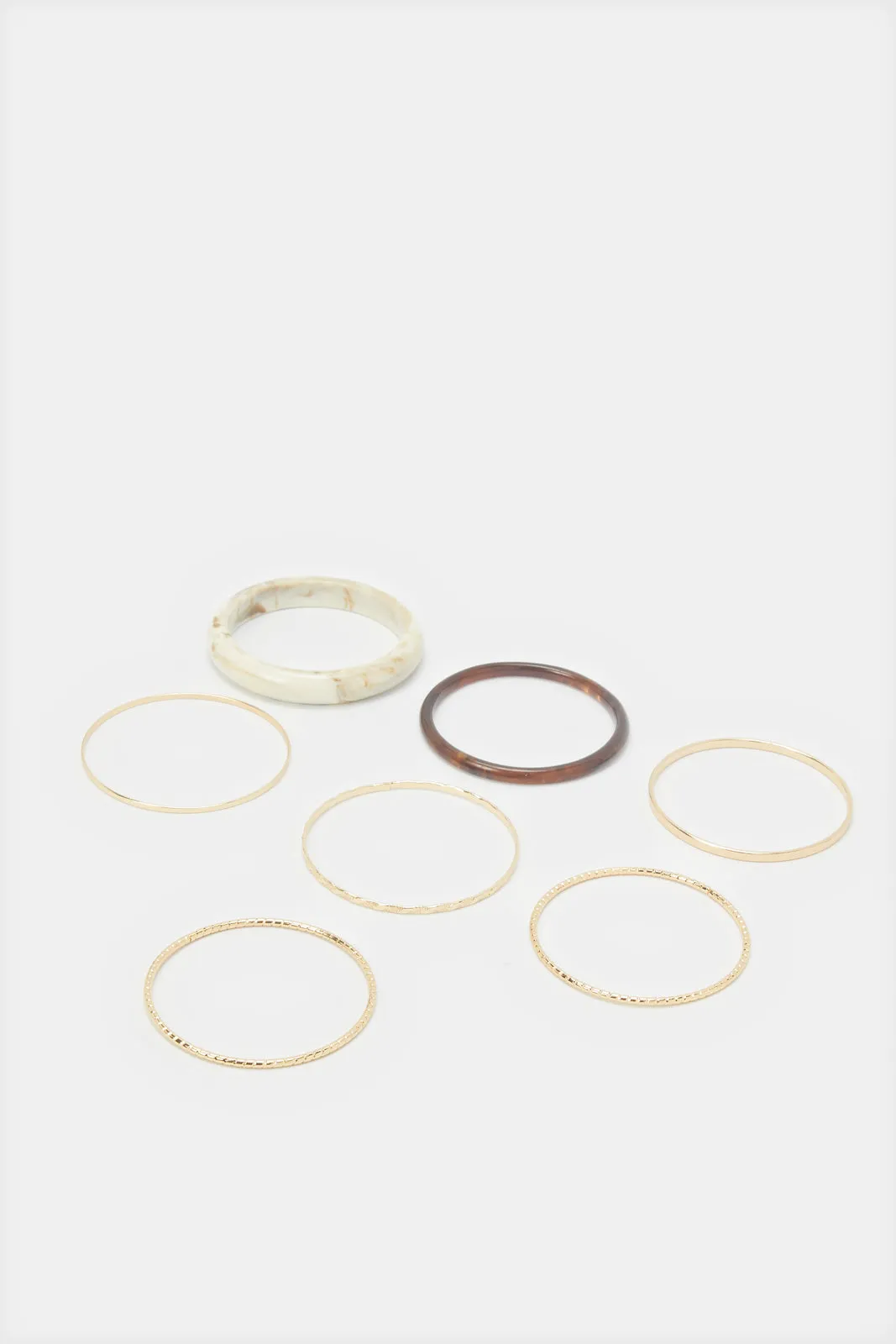 Women Gold Embellished Bracelet Set (7 Piece)