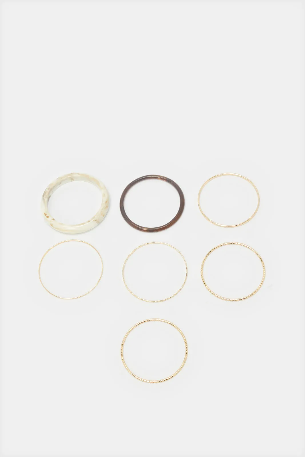 Women Gold Embellished Bracelet Set (7 Piece)