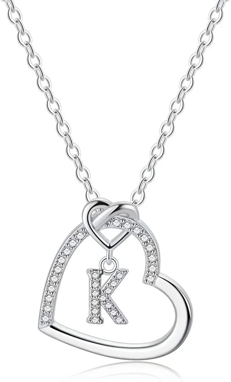 Women's 14K Gold Filled Heart Initial Necklace