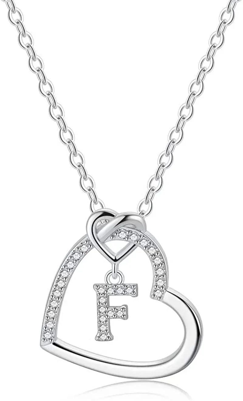 Women's 14K Gold Filled Heart Initial Necklace
