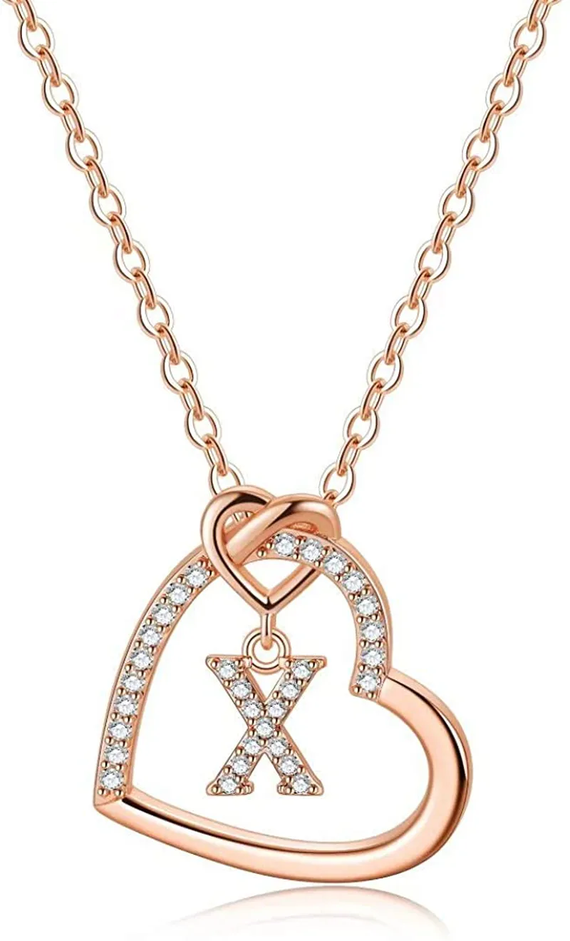 Women's 14K Gold Filled Heart Initial Necklace