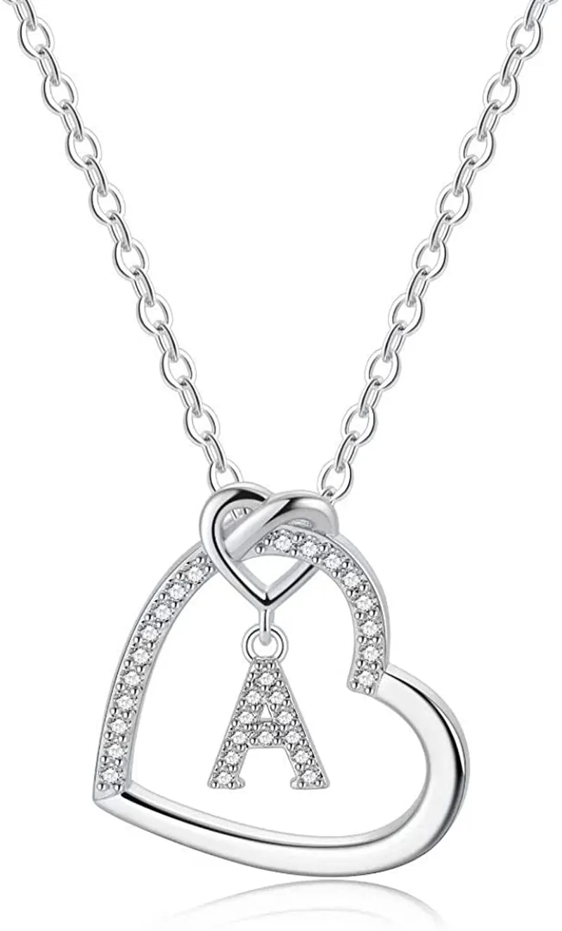 Women's 14K Gold Filled Heart Initial Necklace