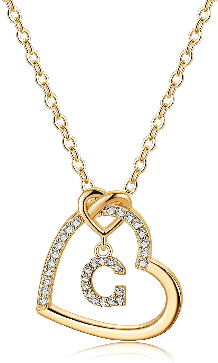 Women's 14K Gold Filled Heart Initial Necklace