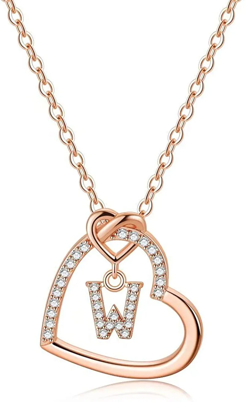 Women's 14K Gold Filled Heart Initial Necklace