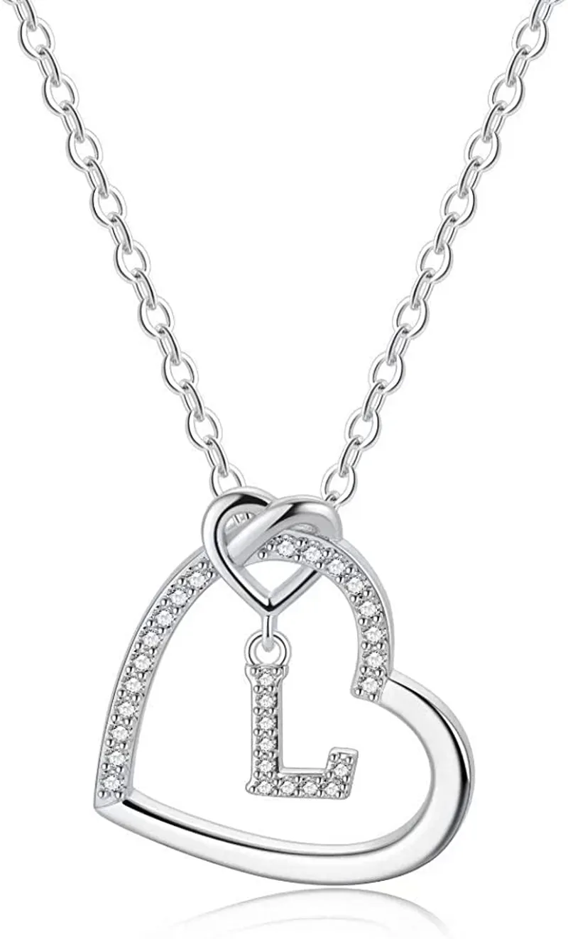 Women's 14K Gold Filled Heart Initial Necklace