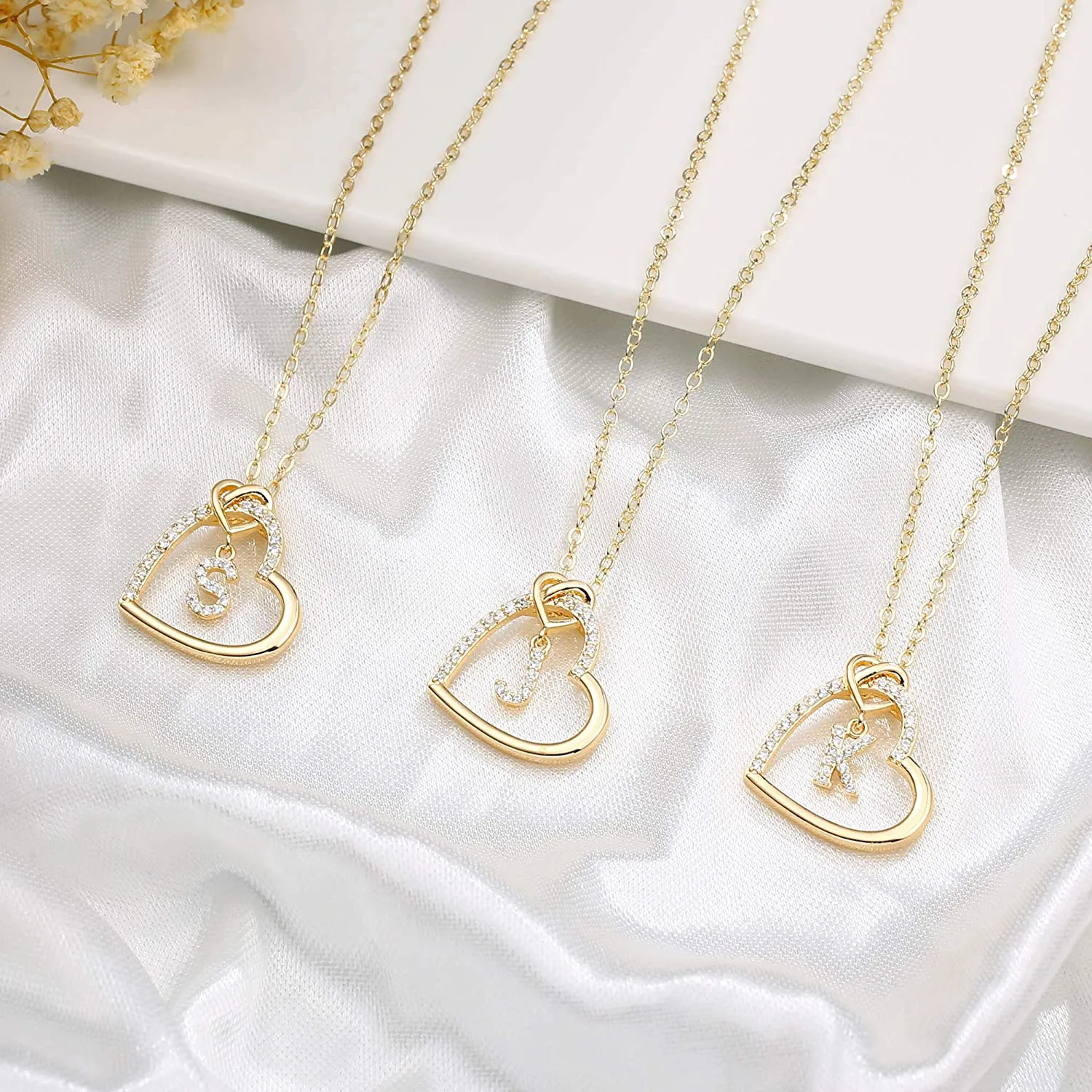 Women's 14K Gold Filled Heart Initial Necklace