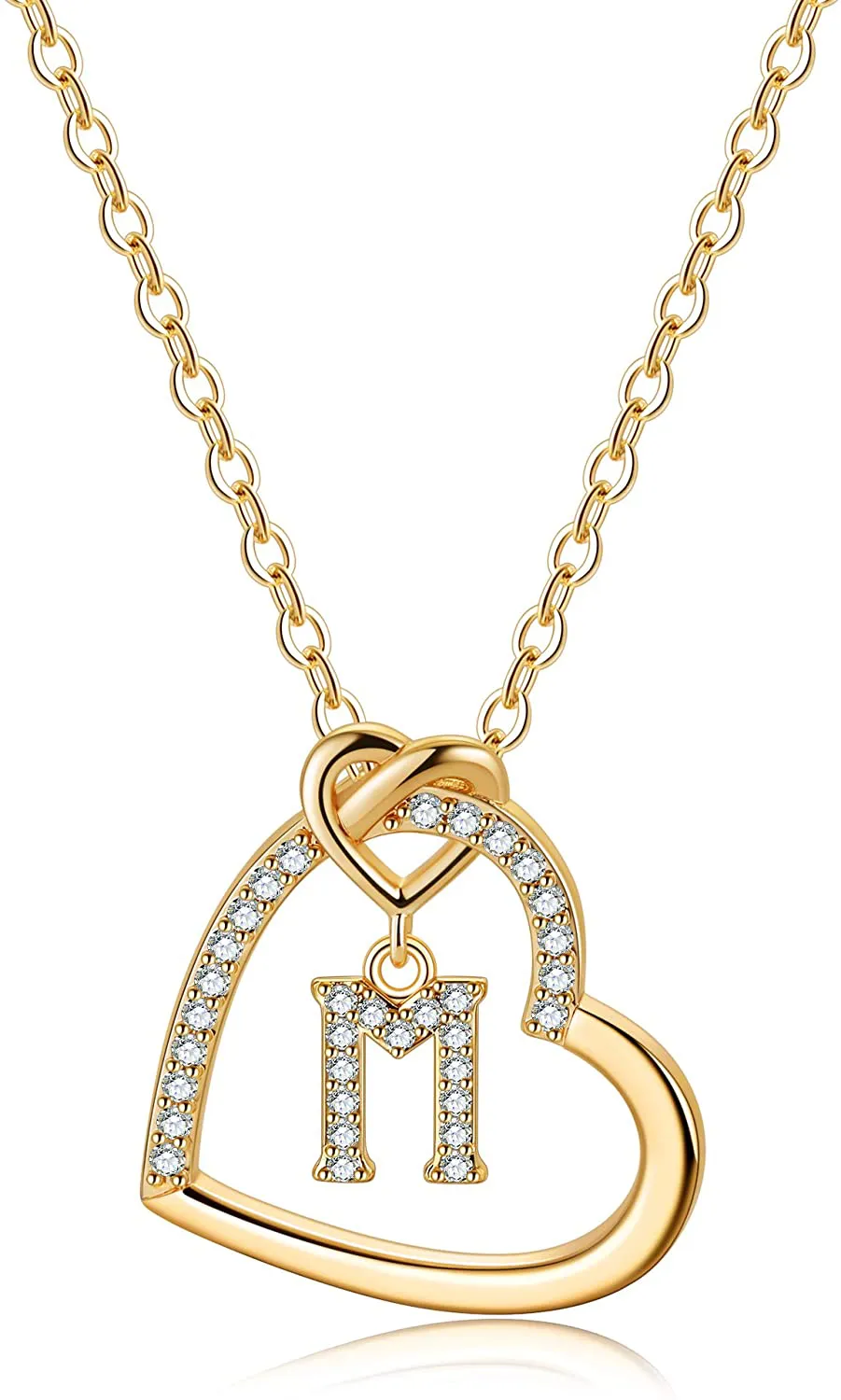 Women's 14K Gold Filled Heart Initial Necklace